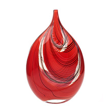 Load image into Gallery viewer, Red and black colour Romano Dona blown glass vase
