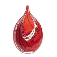 Load image into Gallery viewer, Red and black colour Romano Dona blown glass vase