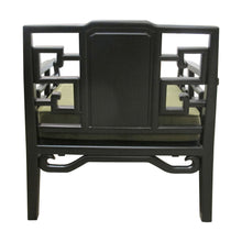 Load image into Gallery viewer, Pair of Mid-Century Chinese Black Lacquer Armchairs with Geometric Fretwork