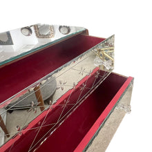 Load image into Gallery viewer, 1950s French Mirrored Chest of Drawers with Etched Floral Decoration