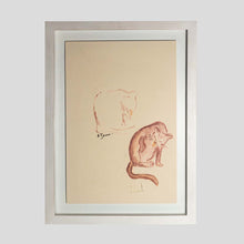 Load image into Gallery viewer, 1940s French lithograph of a Study of cat
