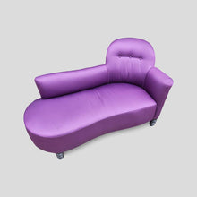 Load image into Gallery viewer, 1930s purple satin color chaise de lounge sofa