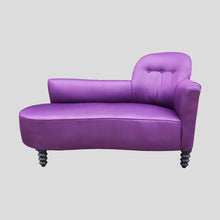 Load image into Gallery viewer, 1930s purple satin color chaise de lounge sofa