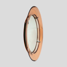 Load image into Gallery viewer, 1960s Peach color Cristal Arte design circular mirror