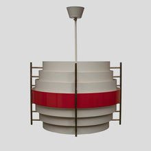 Load image into Gallery viewer, 1960s white and red color ceiling light attributed to Stilnovo