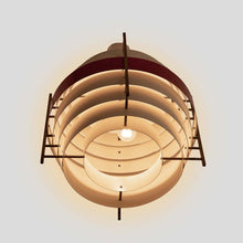 Load image into Gallery viewer, 1960s white and red color ceiling light attributed to Stilnovo