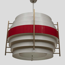 Load image into Gallery viewer, 1960s white and red color ceiling light attributed to Stilnovo