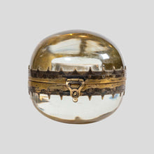 Load image into Gallery viewer, 19th Century clear solid spherical glass silver decoration coin container