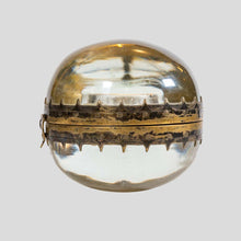 Load image into Gallery viewer, 19th Century clear solid spherical glass silver decoration coin container
