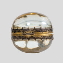 Load image into Gallery viewer, 19th Century clear solid spherical glass silver decoration coin container