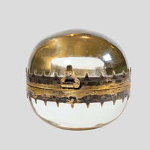 Load image into Gallery viewer, 19th Century clear solid spherical glass silver decoration coin container