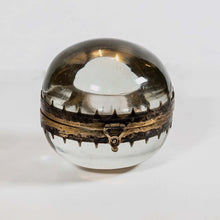 Load image into Gallery viewer, 19th Century clear solid spherical glass silver decoration coin container