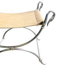 Load image into Gallery viewer, French Neoclassical Swan-Head Metal Stool, Mid-Century by Maison Jansen