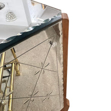 Load image into Gallery viewer, 1950s French Mirrored Chest of Drawers with Etched Floral Decoration