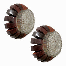 Load image into Gallery viewer, Pair of French 1960s Wall Sconces/Plafonniers with Textured Glass Shades