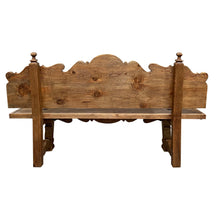 Load image into Gallery viewer, 1920s Oak Heraldic Bench with Spanish & French Royal Alliance Crest