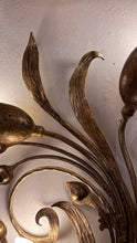 Load image into Gallery viewer, Mid-century gilt no wrought iron wall light.