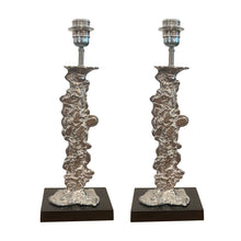Load image into Gallery viewer, Pair of Silver-Plated Sculptural Table Lamps, Circa 1950s
