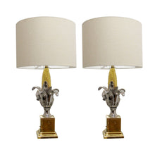 Load image into Gallery viewer, Pair of French 1970s Glazed Ceramic Table Lamps in the Style of Maison Charles