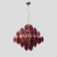 Load image into Gallery viewer, Purple disc pulegoso glass square shaped ceiling light