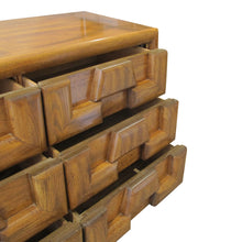 Load image into Gallery viewer, 1970s Walnut Brutalist Sideboard with Nine Drawers