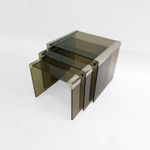 Load image into Gallery viewer, Gallotti & Radice ‘Tris’ T35 Smoked Glass Nesting Tables