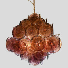 Load image into Gallery viewer, Purple disc pulegoso glass square shaped ceiling light