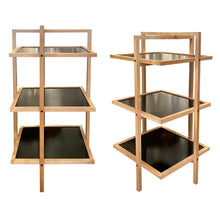 Load image into Gallery viewer, Pair of 1970s/80s Structural Blonde Maple and Black Wood Shelving Units