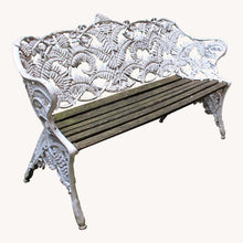 Load image into Gallery viewer, Decorative Swedish Garden Bench, Mid-Century, Foliate Design