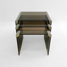 Load image into Gallery viewer, Gallotti & Radice ‘Tris’ T35 Smoked Glass Nesting Tables