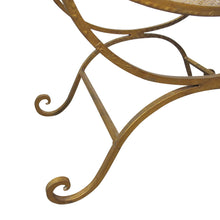 Load image into Gallery viewer, Mid-Century Italian Gilded X-Frame Curule Vanity Stool with Metal Mesh