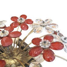 Load image into Gallery viewer, 1970s French floral crystal ceiling light by Maison Bagues