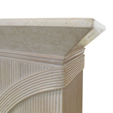 Load image into Gallery viewer, Pair of 1970s/80s Italian Rattan & Tessellated Travertine Pedestals