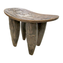 Load image into Gallery viewer, Vintage Hand-Carved Wooden Stool, Folk Art, African Design, 1950s