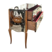 Load image into Gallery viewer, 1950s French Mirrored Chest of Drawers with Etched Floral Decoration
