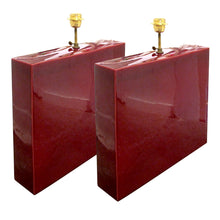Load image into Gallery viewer, French Pair of Ceramic Table Lamps with Burgundy Glaze, 1960s