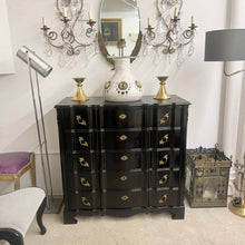 Load image into Gallery viewer, Louis XIV-Style Black French Polished Chest of Drawers, French, 1950s