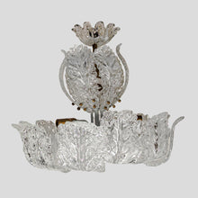 Load image into Gallery viewer, Murano Chandelier glass clear frosted white inclusion