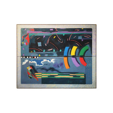 Load image into Gallery viewer, Richard Frank 'Wise Bird Strategy' Painting, Oil On Canvas 1980