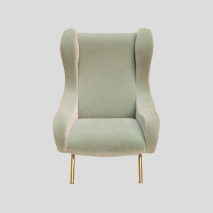 Velvet upholstered Marco Zanuso design Senior Chair