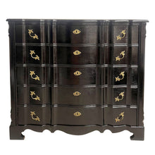 Load image into Gallery viewer, Louis XIV-Style Black French Polished Chest of Drawers, French, 1950s