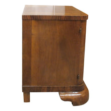 Load image into Gallery viewer, Pair of 1930s Belgian Art Deco Walnut Veneered Bedside Tables