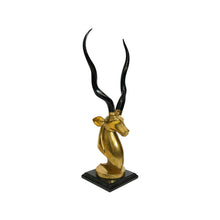Load image into Gallery viewer, Brass Antelope Head Sculpture