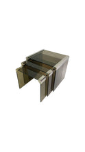 Load image into Gallery viewer, Gallotti & Radice ‘Tris’ T35 Smoked Glass Nesting Tables