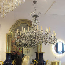 Load image into Gallery viewer, French 24-Branch Floral Crystal Chandelier, Attributed to Maison Bagués, Circa 1940s–1950s