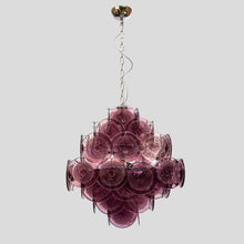 Load image into Gallery viewer, Purple disc pulegoso glass square shaped ceiling light