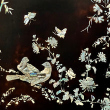Load image into Gallery viewer, Early 20th Century Asian Black Lacquer Panel with Mother-of-Pearl Inlay