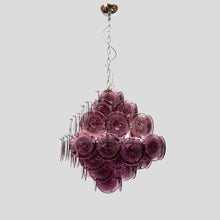 Load image into Gallery viewer, Purple disc pulegoso glass square shaped ceiling light