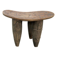 Load image into Gallery viewer, Vintage Hand-Carved Wooden Stool, Folk Art, African Design, 1950s
