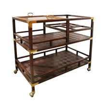 Load image into Gallery viewer, Mid-Century English Drinks Trolley with Removable Glass Tray